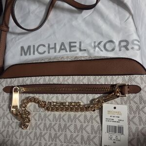 Michael Kors Brown and Cream Crossbody Bag